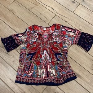 Bila woven shirt, open shoulder
